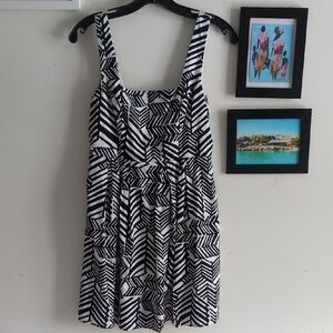 City Triangles Black and White Chevron Mini Dress